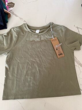 Acta Baby Tee in Olive Green